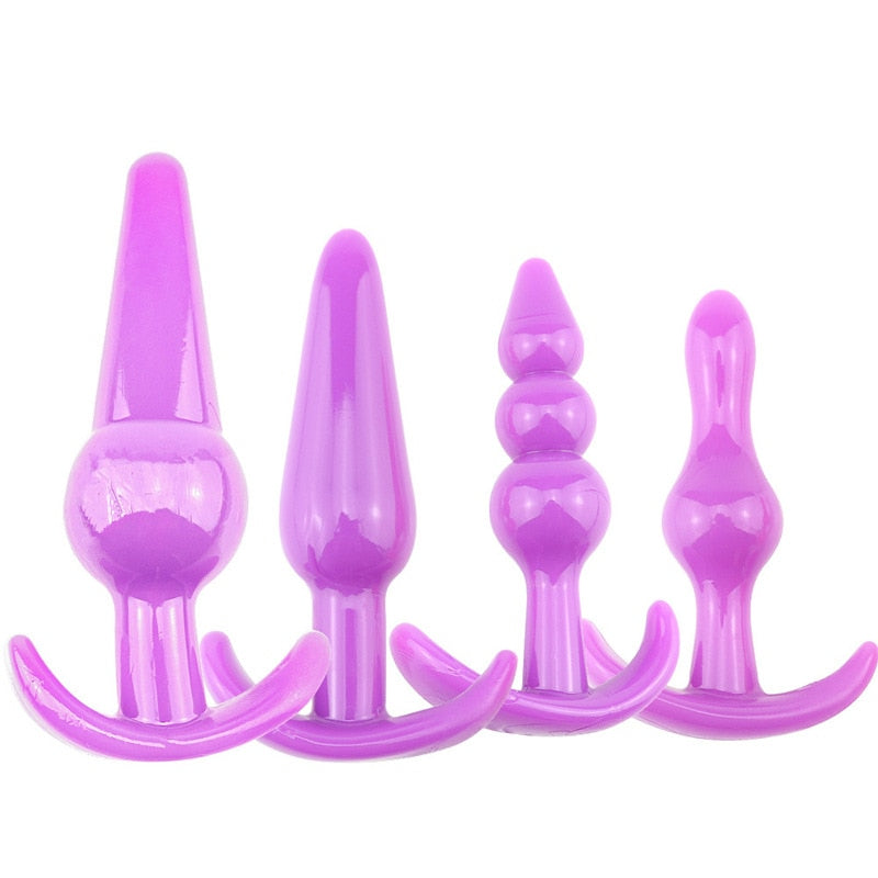 3Pcs/Set Smooth Massager Anal Beads Crystal Jewelry Heart Butt Plug StImulator Women Sex Toys Dildo Stainless Steel Anal Plug