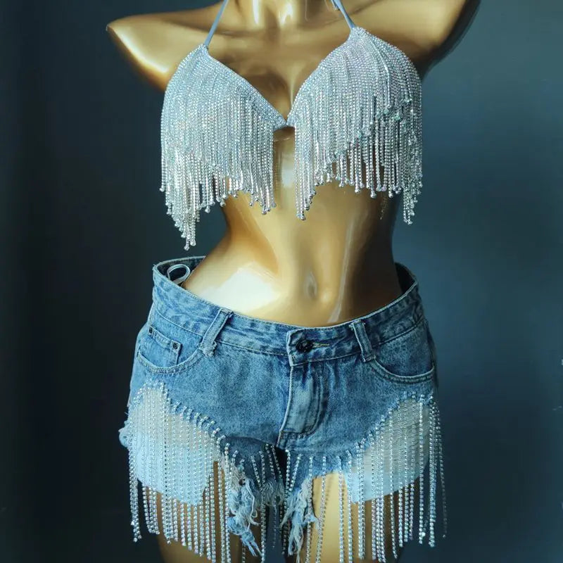 Newest Crystal Bikini Diamond Swimwear Diamond Bikini Beachwear Popular Swim Suit Rhinestone Swimsuits