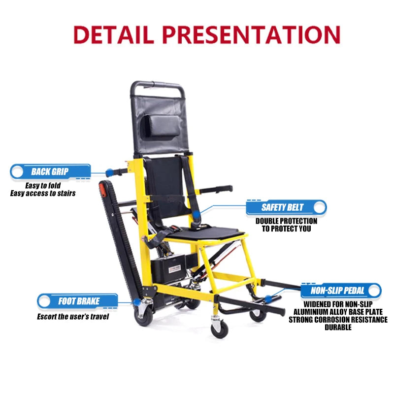 HOT SALE Aluminum Alloy Lithium Battery Climbing Stairs (40 Stairs Lper Minute) Wheelchair Electric Climbing Machine, the Elderly Disabled People Can Use for Outdoor and Indoor Activities
