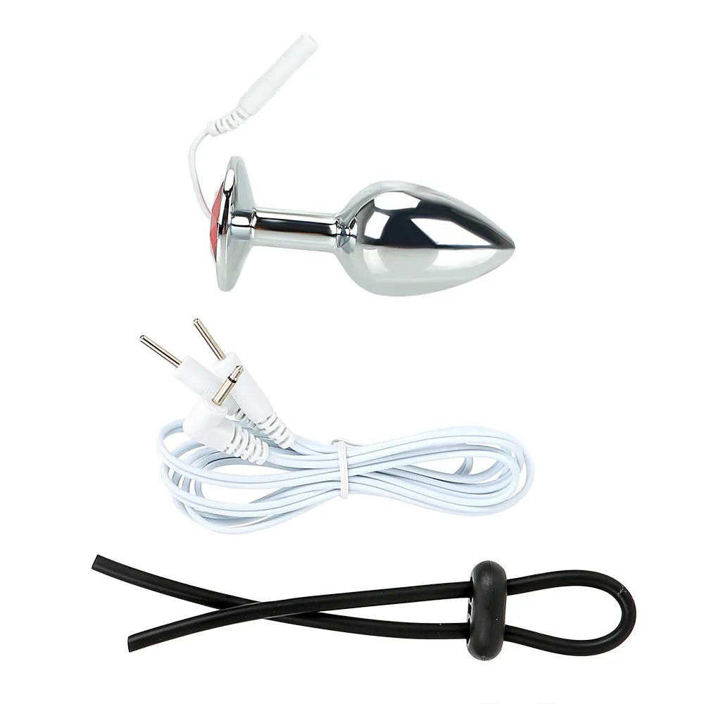 Adult IKOKY Electric Shock Set Penis Stimulator Sex Toys For Men Anal Plug & Cock Ring Electrical Climax Medical Themed Toys