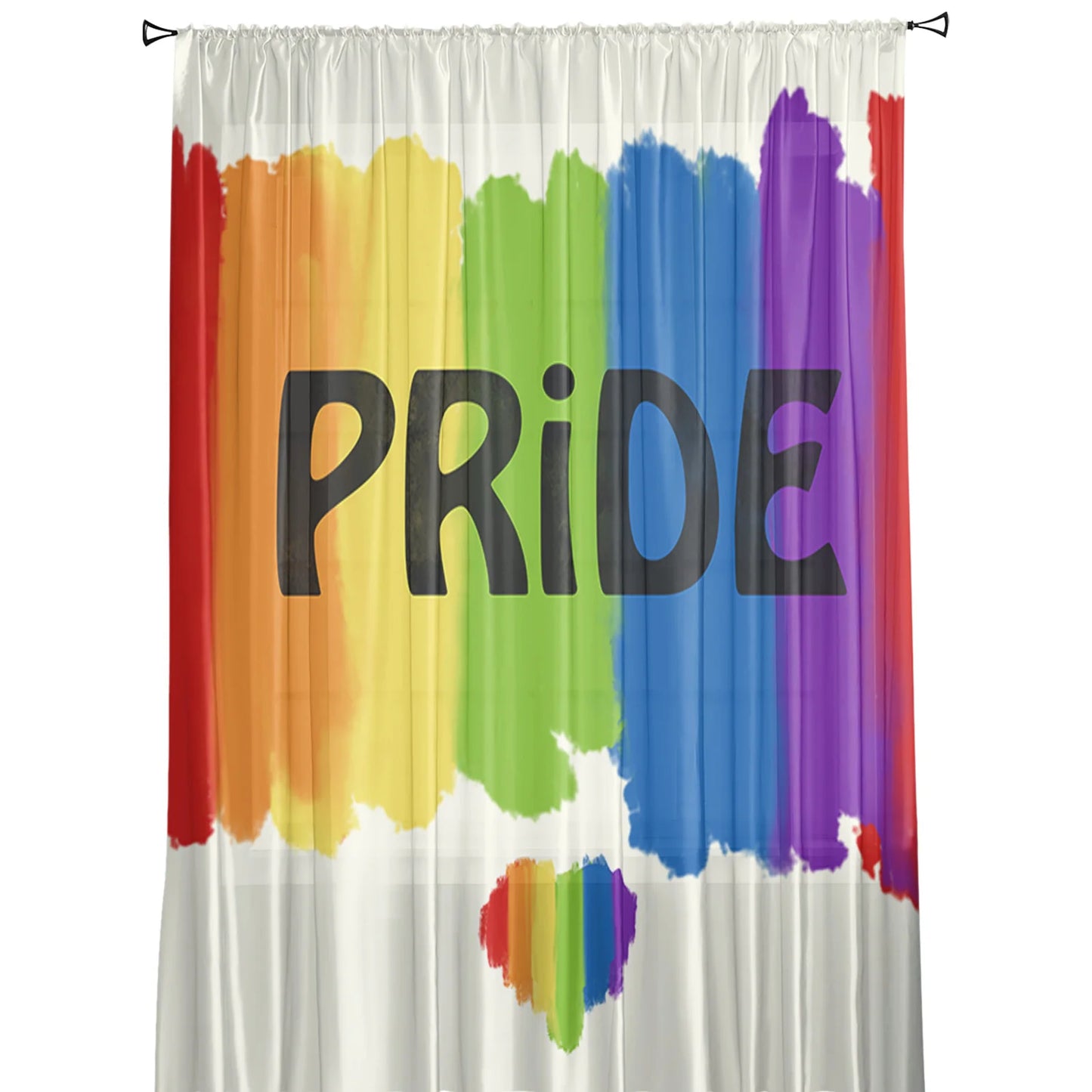 Rainbow Striped Pride Sheer Curtains for Living Room Bedroom Kitchen Chiffon Tulle Curtains Home Hotel Coffee Decor