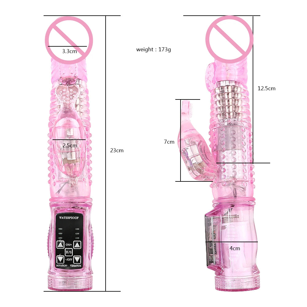 MAIOLI Dual Motor Dildo Rabbit Vibrator 12 Speeds Vibration Rotation Sex Toy for Women G Spot Massager Clitoris Stimulator Sexo