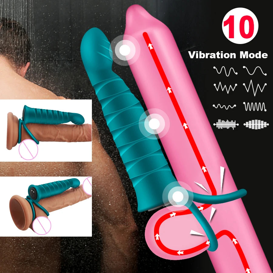 Adult FLXUR Double Penetration Dildo Vibrator Strap On Penis Anal Butt Plug Vibrator for Men Wireless Remote Adult Sex Toy For Couples