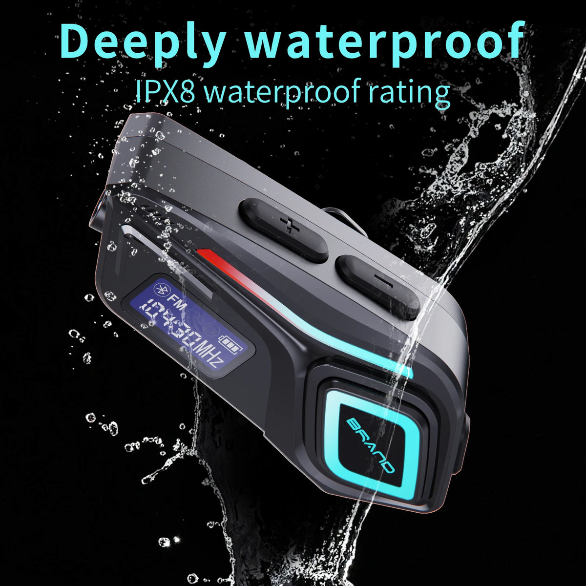 K08 RGB LED Motorcycle Helmet Voice Control BT Wireless Bluetooth Headset Auto Answer/Call Music Control Noise/Wake Non-Noise Cancelling TWS Earphones Headphones