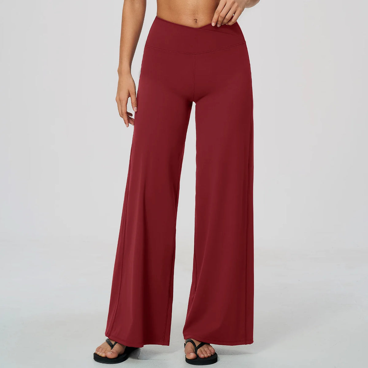 5 Colors S-XL Custom Women's Fashion High Waist Yoga Flared Sweatpants Wide Leg Tummy Control Butt Lift Loose Fit Casual Lounge for Gym Running Outdoor Sport Activities Trousers