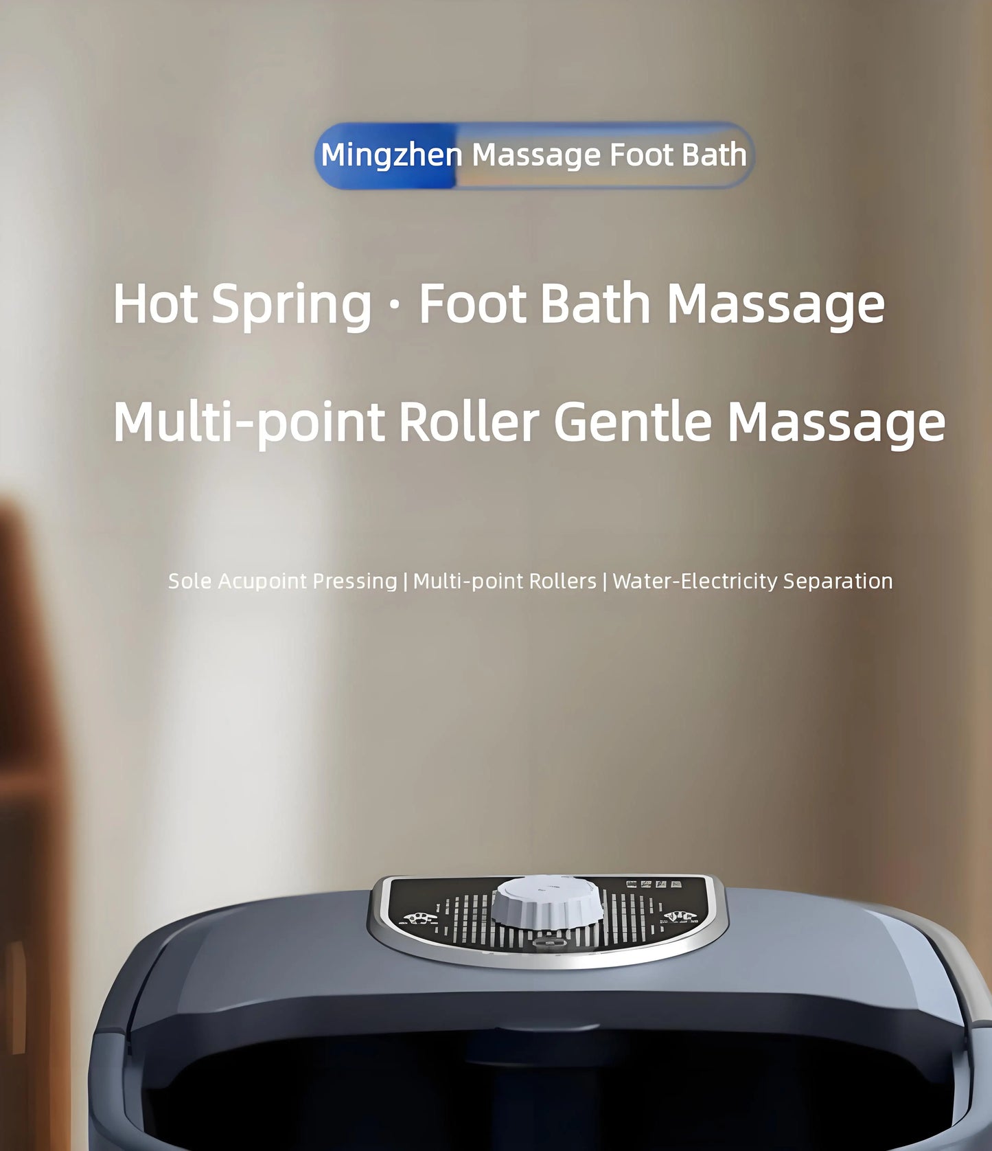Household Electric Foot Bath Tub with 10 Auto Massage Rollers Constant Temperature Heating Deep Foot Spa Soak Massager