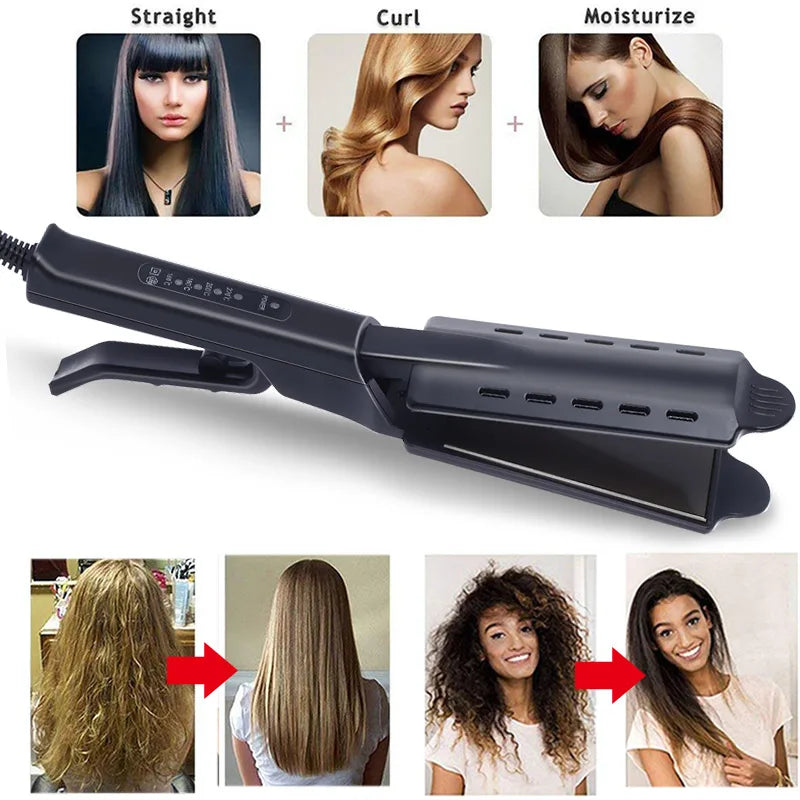 Hair Straightener Four-gear Temperature Adjustment Ceramic Tourmaline Ionic Flat Iron Widen Panel Professional Styling Tool
