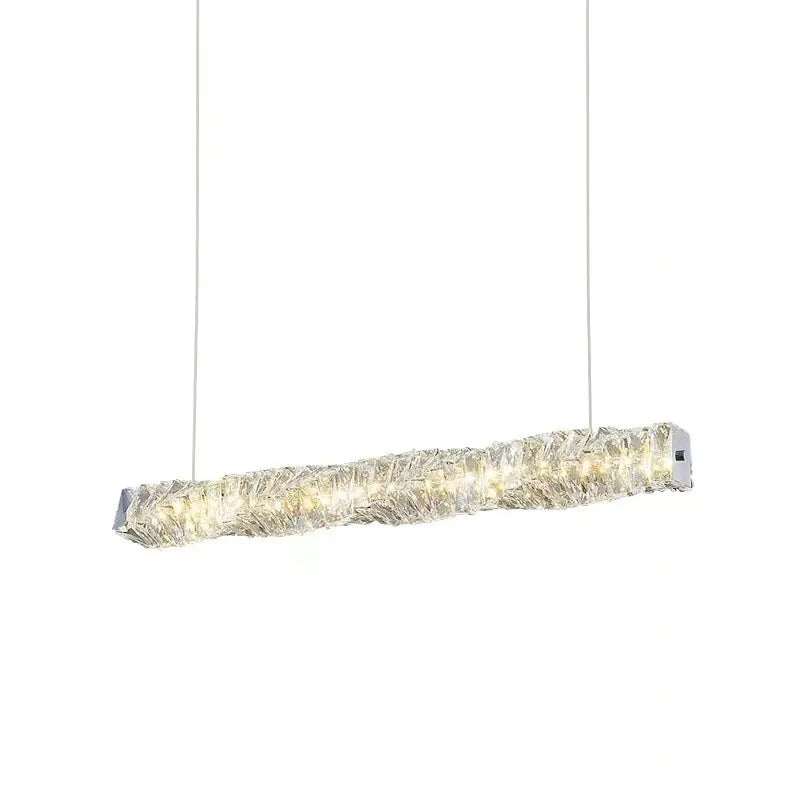 NEW Arrivals Villa Home Luxury K9 Crystal Chandelier Art Decor L39.4inch Luxury Restaurant Modern Living Room Dining Table Bar Counter Crystal Chandelier Design Long Crystal Pendant Lights