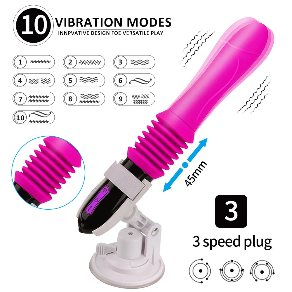 Thrusting Dildo Vibrator Automatic G Spot Vibrator Suction Cup Sex Toy For Women Hand-Free Sex Fun Anal Vibrator Massage Orgasm