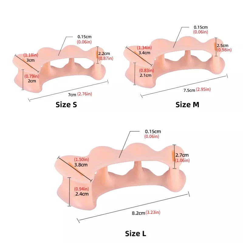 2Pcs=1Pair Hard Silicone Toe Finger Separator 3 Hole Hallux Valgus Orthopedic Spacers Bunion Overlapping Hammer Foot Corrector