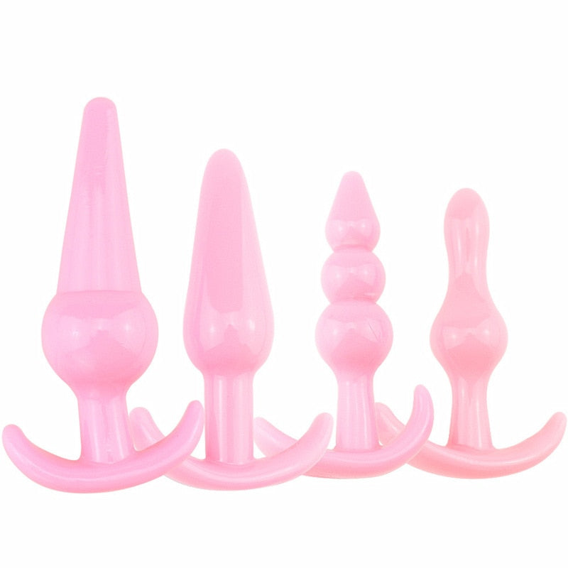 3Pcs/Set Smooth Massager Anal Beads Crystal Jewelry Heart Butt Plug StImulator Women Sex Toys Dildo Stainless Steel Anal Plug