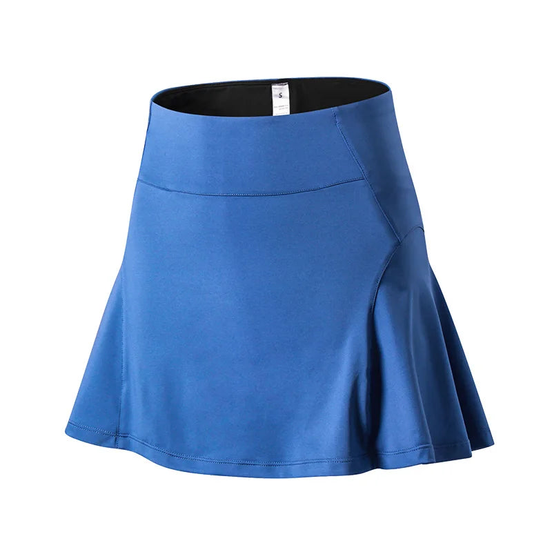 NEW Arrivals S-2XL UK Plus Size Anti Glare Stretch Shorts Liner Sport Tennis Skirt Quick Dry Loose Women Running Skirts Summer Badminton Skirt with Pocket Women Sports Apparel Clothes