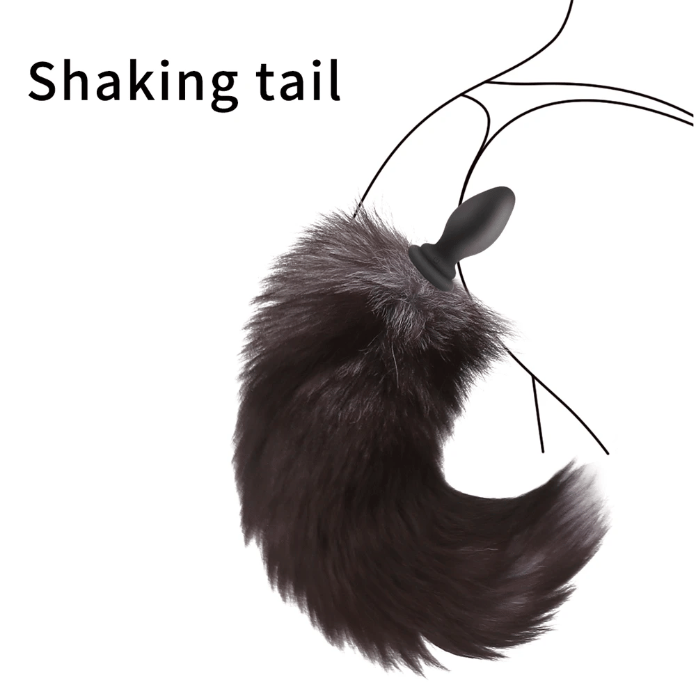 Anal Vibrator With Fox Tail Dildo Anal Plug Remote Control Anus Dilator For Women Adult Cosplay Accessories Vibrating Butt Plug