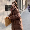 Top Quality Winter Cotton Jacket Women's Style Over Knee Long New Style Fashion Thickened Puff Feeling Oversized Loose Windproof Coat Snow Boots Outerwear Jackets Ladies Winter Apparel Supplies