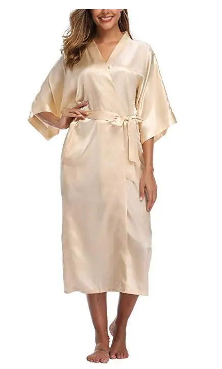 NEW Arrivals S-4XL PLUS SIZE 8 Colors High Quality Women Silk Rayon Robe Sexy Long Lingerie Sleepwear Kimono Yukata Nightgown Ladies Luxury Nightgowns