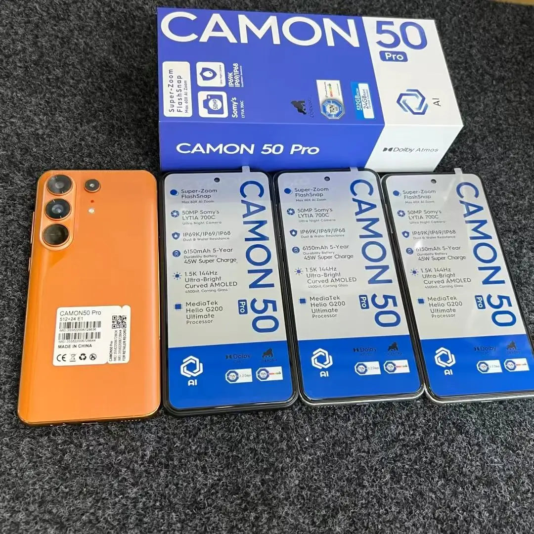 NEW 5G Gaming Mobile Phones 512GB Android 15 Tenons Camon 50 Pro Ultra Smartphones Computer Accessories Electronic Supplies