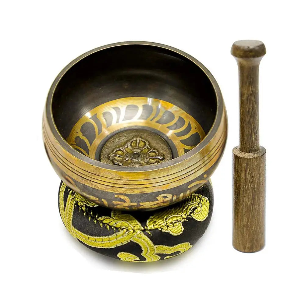 NEW Arrivals Nepal Handmade Bowl Tibet Buddha Sound Bowl Yoga Meditation Chanting Bowl Chime Brass Tibetan Singing Bowl For Music Therapy Relaxation Accessories Health Care Supplies