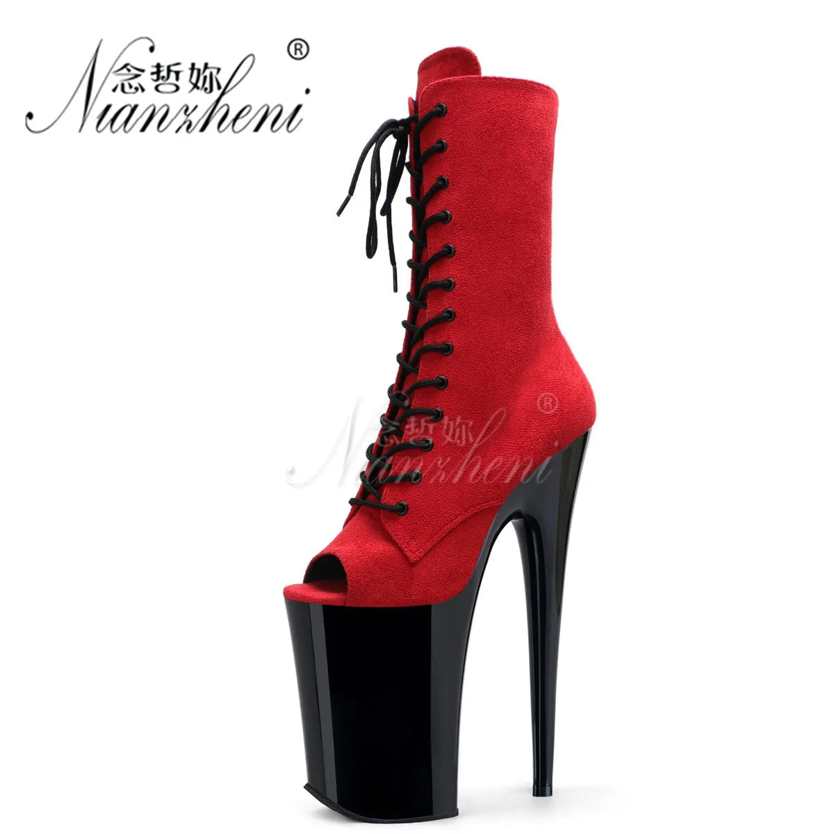 23cm 8 Colors Exotic Dancer Boots Thin High Heels Evening Party Platform Peep Toe Gladiator Sexy Fetish Leather Shoes Retro Pole Dance Gothic Fashion Nightclub Shoes