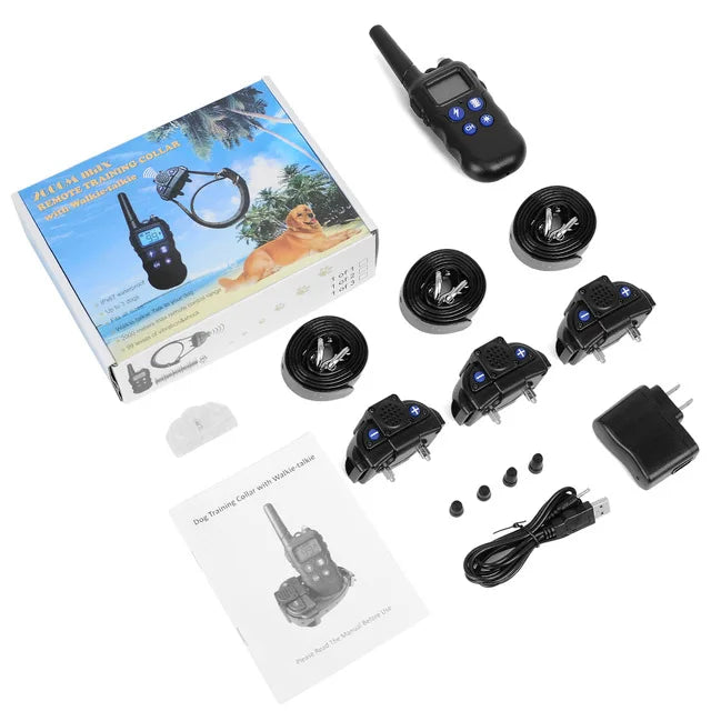 NEW Arrivals 2Km 1-2-3PCS Set Dog Training Collar With Walkie-Talkie Rechargeable Dog Shock Vibration Beep Waterproof Training Collars for Large Small Dog Pets Supplies
