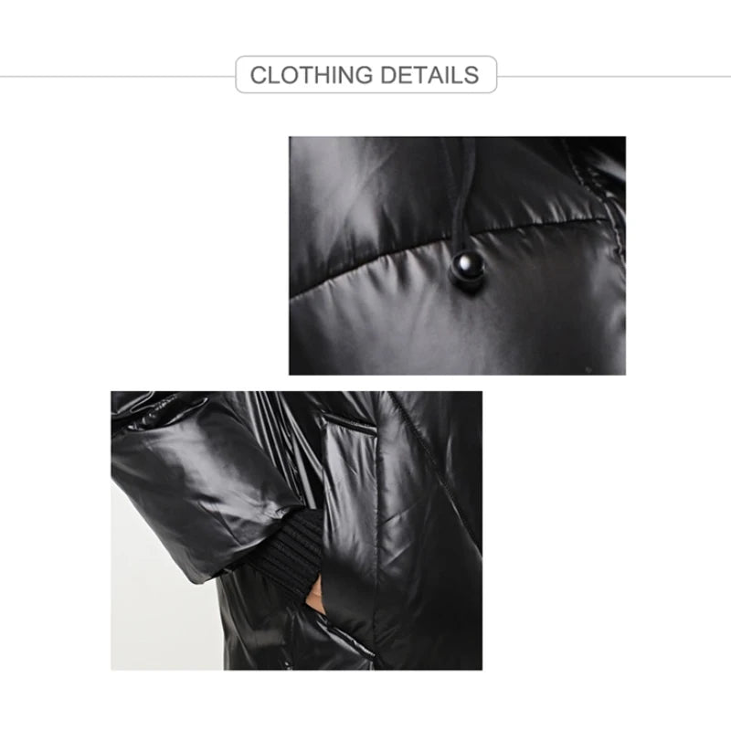 Plus Size High Quality Very Long Parka Women's Winter Down Jacket Puffer Warm Quilted Coat Hooded Female Fashion Outwear