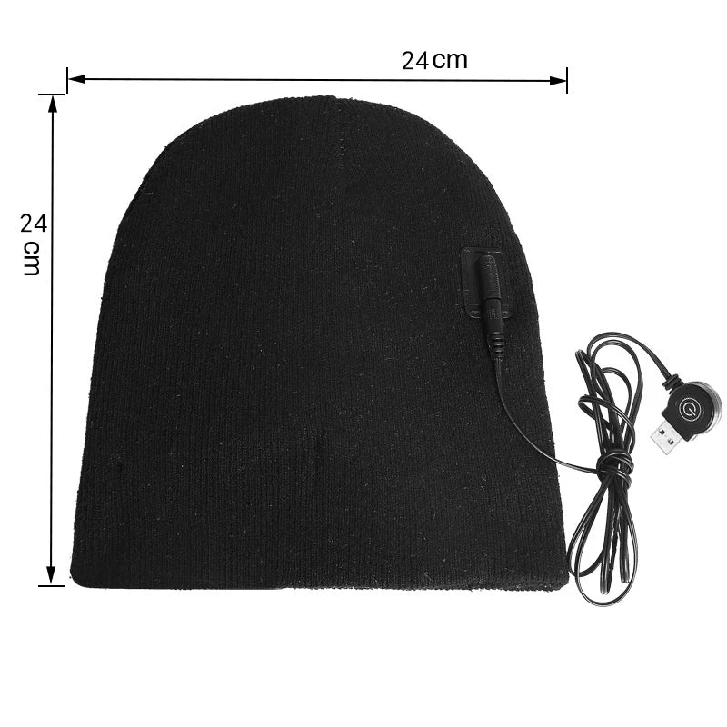 Winter Electric Heated Hats Men Women USB Heating Caps Outdoor Sport Heat Hat Cycling Hiking Windproof Ski Cap Warm Cap