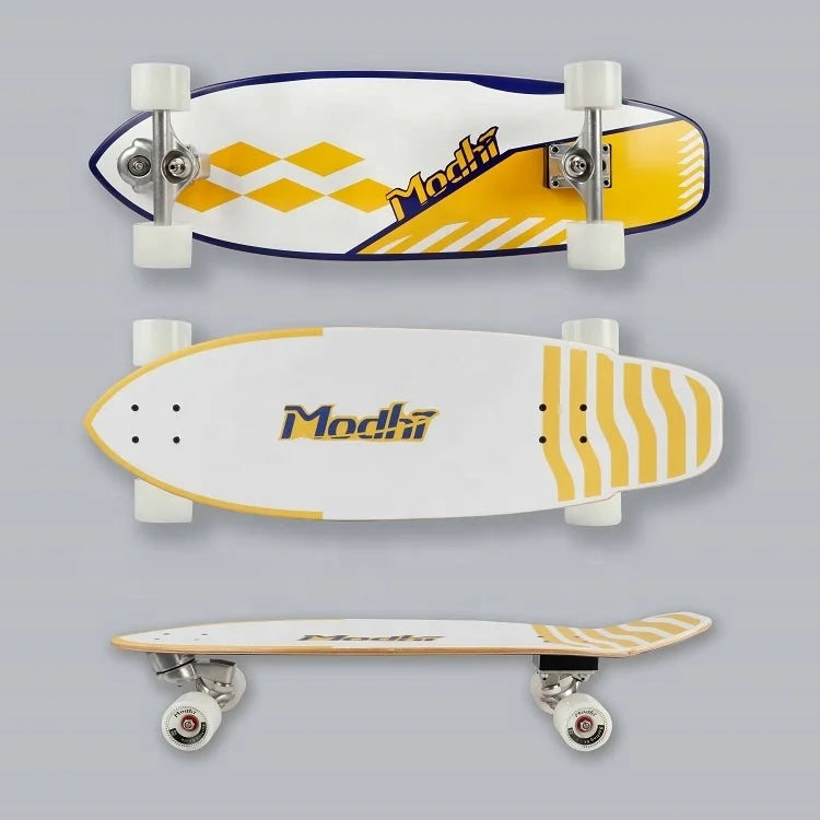 Top Quality High Speed Silence Led Lights Surf Skateboard Custom Surfing Complete 7-Layer Canadian Maple Deck 29x9.5" Single Rocker Kick Tail Concave PU 65x51mm HR85A New Model