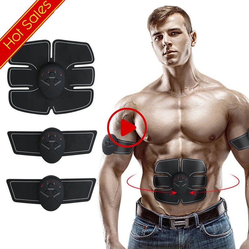 NEW Arrivals EMS Smart Hip Trainer Battery Muscle Stimulator Buttock Abdomen Pad Arm Leg Toner Fitness Body Shaper Unisex Workout Equipment + 50PCS Gel Set
