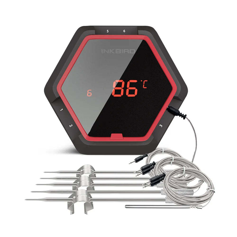 NEW Arrivals IBT 2X 4XS 6XS 3 Types Food Cooking Bluetooth Wireless BBQ Thermometer Probes & Timer For Oven Meat Grill Free App Control Outdoor Barbeque Picnic Camping