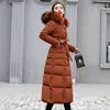 S-2XL 7 Colors New Fashion Women's Overcoat Parkas Winter Warmth Long Style Padded Coat Hooded Fur Collar Warm Zipper Casual Puffer Thicken Coat Ladies Winter Clothing Supplies