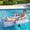 Electric Floating Lounger with Propeller Motor Blue Sky/Purple Color Adults PVC Built-In Propeller Inflatable Lounger Outdoor Water Pool Beach Foldable Backrest 2026 New Model Summer Vacations