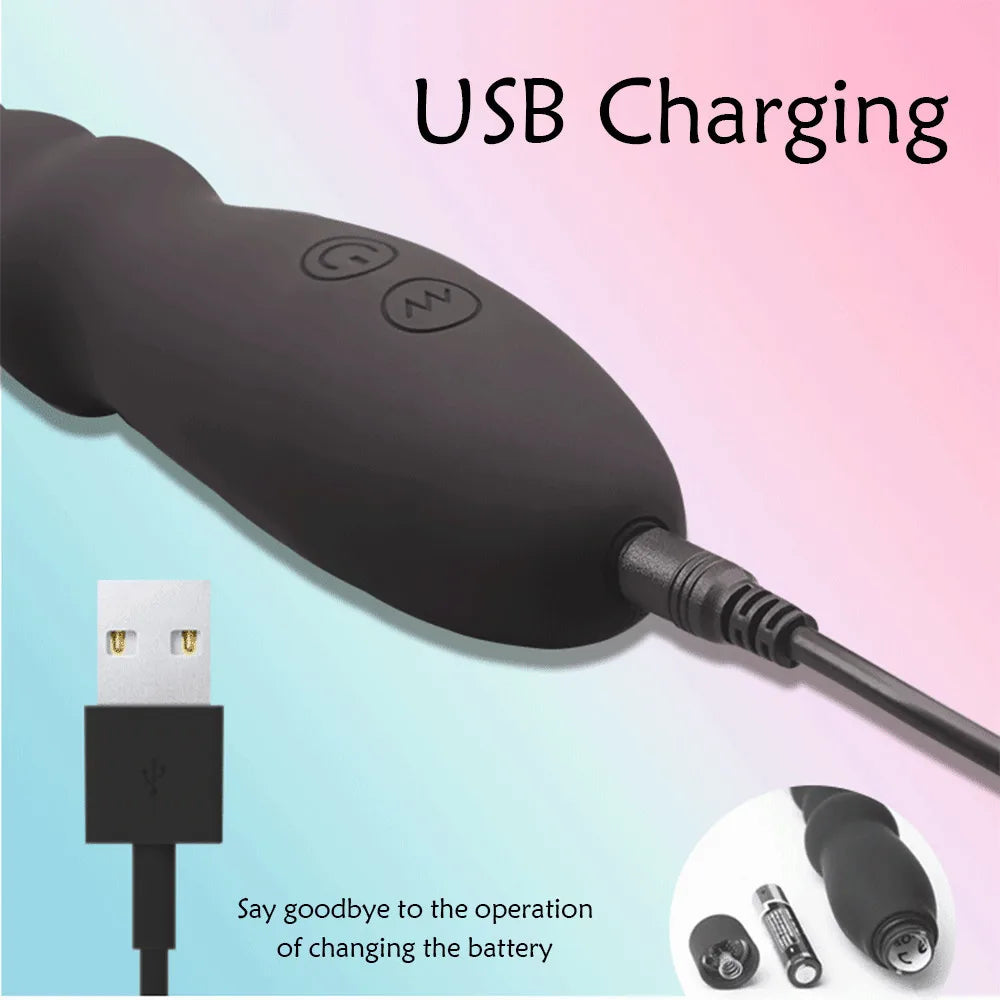10 Speed Anal Vibrator Anal Beads Prostate Massage Dual Motor Butt Plug Stimulator USB Charge Vibrators Sex Toys For Men Women