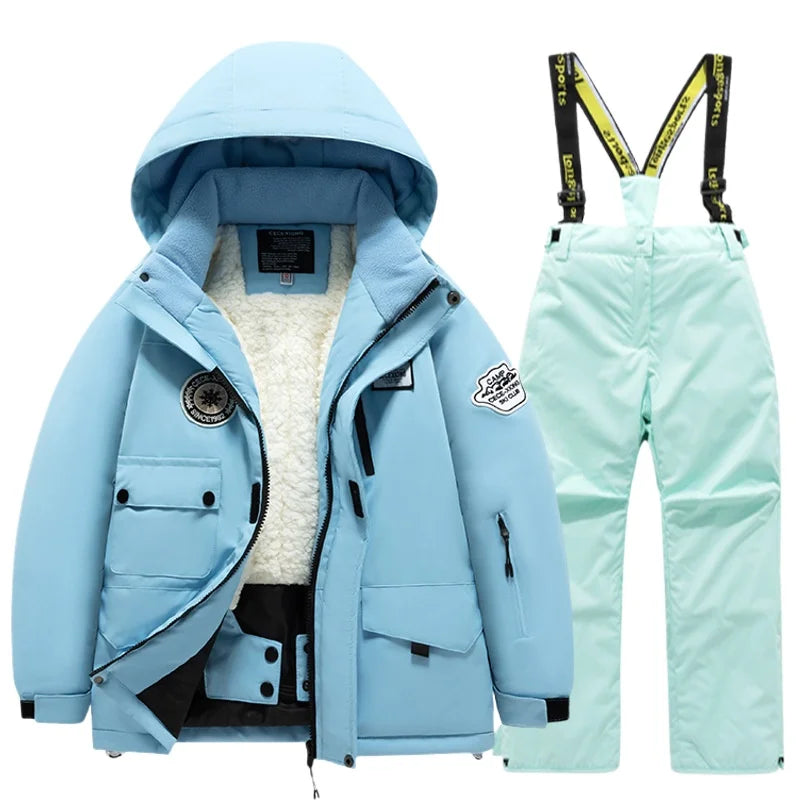 BEST PRICE 2 PCS Set Children's Girls Boys Top Quality Waterproof Ski Jacket + Pants Kids Snowboard Suit Snow Wear Ski Clothes for Kids Ski Suit Ski Clothing