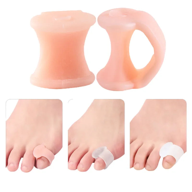 2pcs=1pair Separator Finger Feet Care Protector Silicone Toe Orthopedic Products Bunion Corrector Hallux Valgus For Pedicure