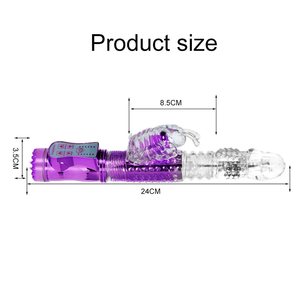 Telescopic Dildo Vibrator G-Spot Rabbit Vibrator Clitoris Stimulator Vaginal Massager Sex Toys for Women Female Masturbation
