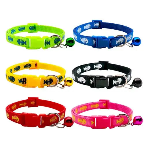 NEW 100PCS Set Dog Collar With Bells Adjustable Customize Necklace Puppy Kitten Collar Accessories Pet Shop Products Rabbit Cats Neck Strap Collar Pets Safety Supplies
