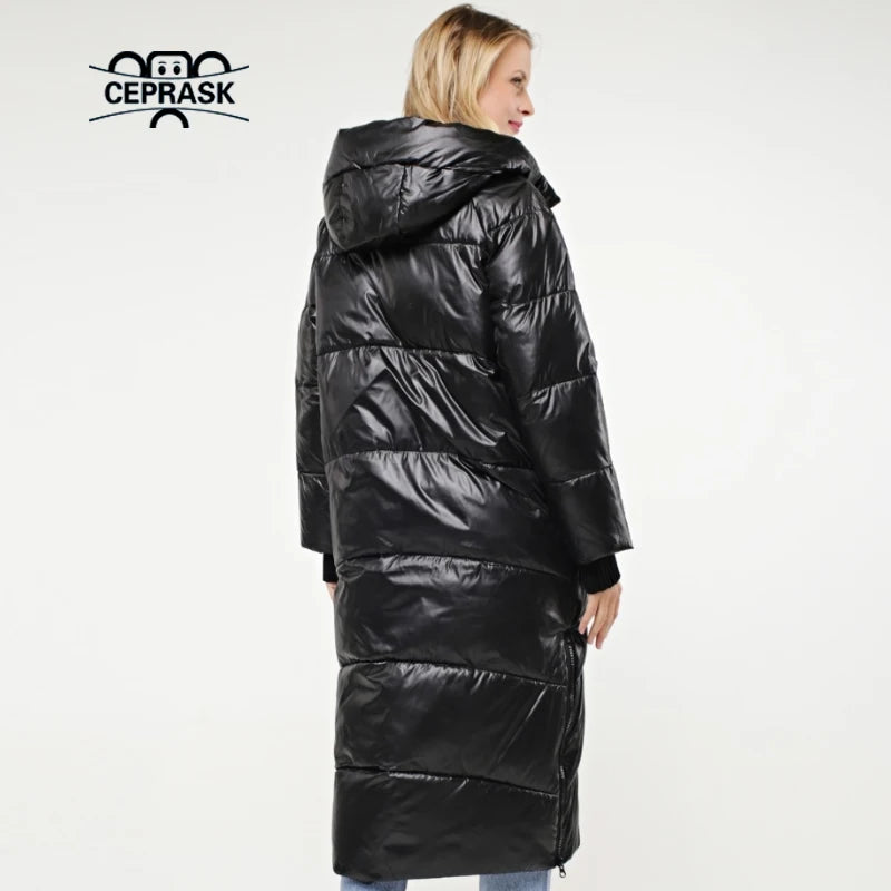 Plus Size High Quality Very Long Parka Women's Winter Down Jacket Puffer Warm Quilted Coat Hooded Female Fashion Outwear
