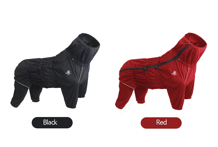 NEW S-5XL Plus Size Black/Red Waterproof Pet Dog Outdoor Jacket Clothes Winter Warm Coat Big Jumpsuit Reflective Raincoat For Small Medium Large Dogs Clothing Accessories Pets Supplies