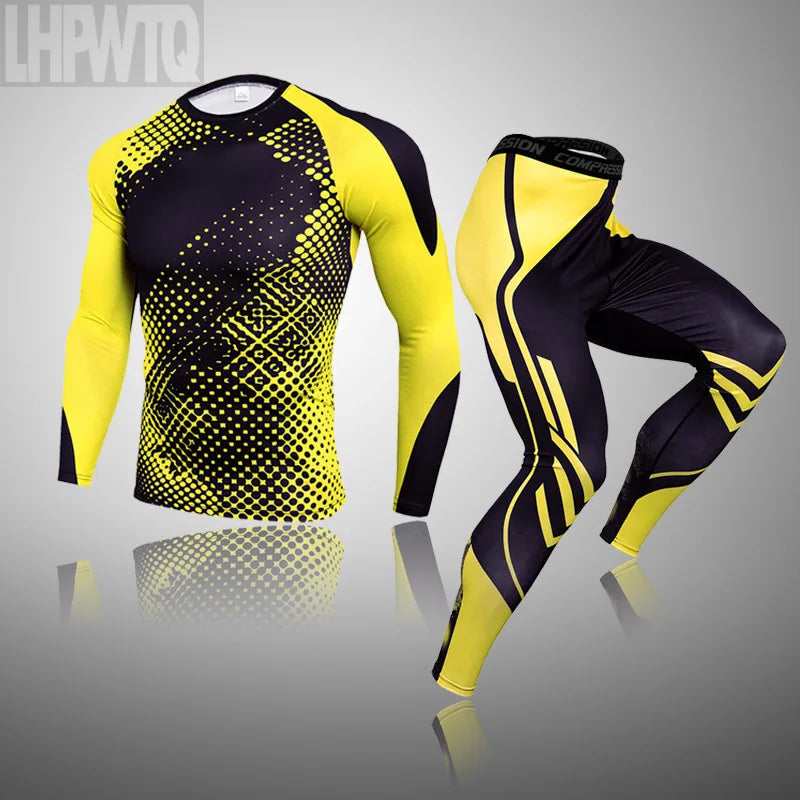 NEW 2PCS Set S-3XL Plus Size Winter Tight Tactical Thermal Underwear Men Outdoor Sports Function Breathable Training Cycling ThermL Underwear Long Johns Sports Apparel Supplies