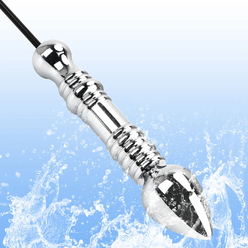IKOKY Electric Shock Anal Plug Therapy Massager Sex Toys for Men Women Masturbation Metal Electro Butt Plug Medical Themed Toys