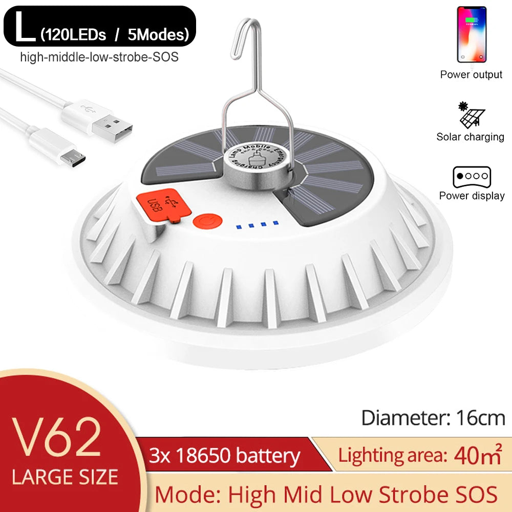 NEW Arrivals 300W Rechargeable LED Bulb Lamp Remote Control Solar Charge Lantern Portable Emergency Night Market Light Outdoor Camping Home Garden Lights