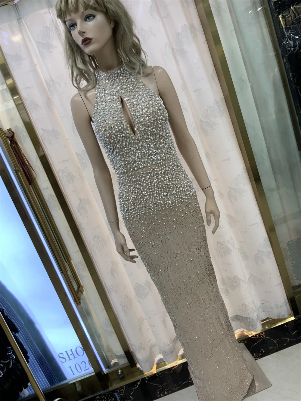 Top Quality Beading Sexy Women Celebrity Red Carpet Nightclub Evening Party Wear Long Evening Dresses Wedding Guest Formal Gown Ladies Luxury Apparel Supplies