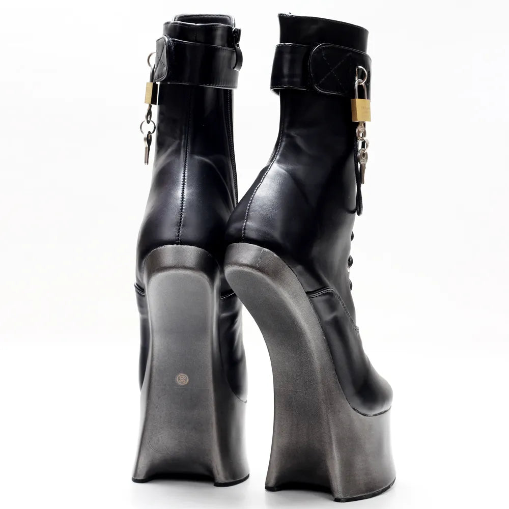 JIALUOWEI 7inch High Heel New Fancy Ponyplay bootfetish Ankle Platform Boots In Stock Fast Shipping Size36-46