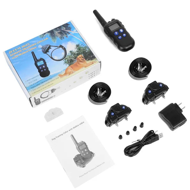 NEW Arrivals 2Km 1-2-3PCS Set Dog Training Collar With Walkie-Talkie Rechargeable Dog Shock Vibration Beep Waterproof Training Collars for Large Small Dog Pets Supplies
