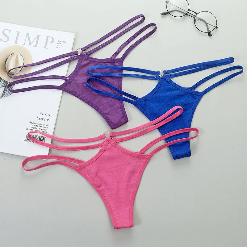Sexy Women Cotton G String Thongs Low Waist Seamless Female Underpants Comfortable Ladies Underwear Lingerie Panties T-back Hot