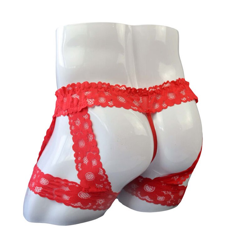 Lace Gay Thong Sissy Men's Panties Sexy Underwear Men Lingerie Underpants Enhance Pouch Bikini Hollow Out Briefs Jockstrap A50