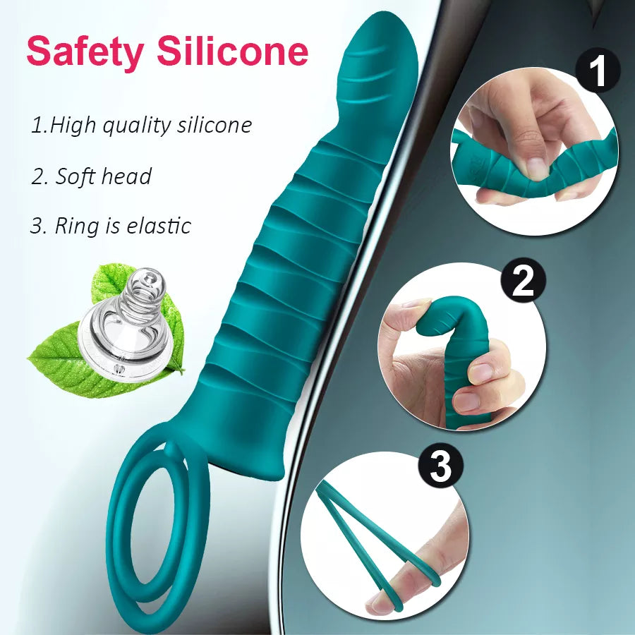Adult FLXUR Double Penetration Dildo Vibrator Strap On Penis Anal Butt Plug Vibrator for Men Wireless Remote Adult Sex Toy For Couples