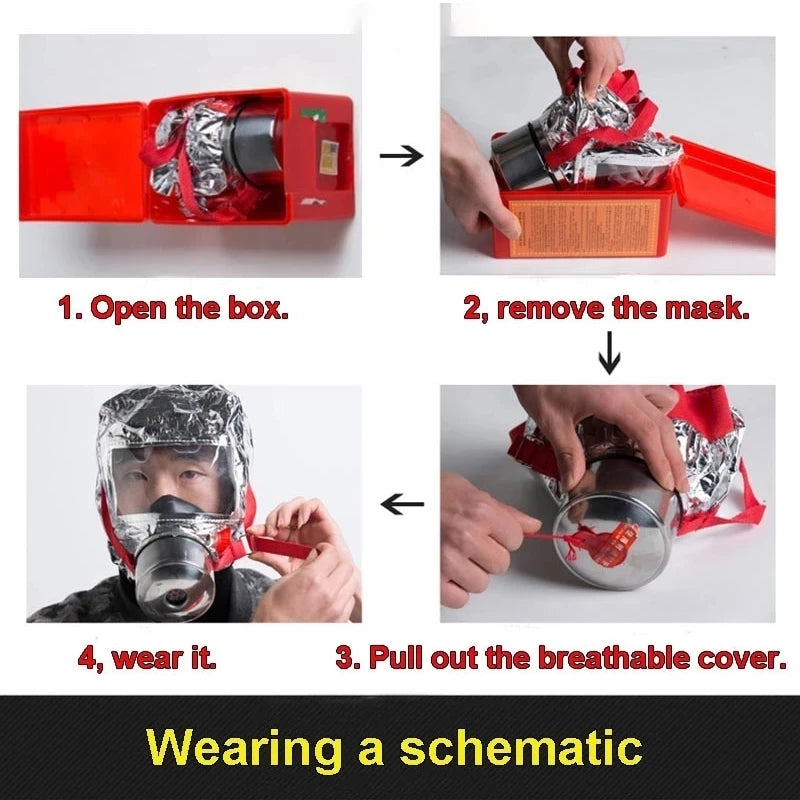 NEW Arrivals High Quality Fire Emergency Escape Safety Mask 30 Minutes Protective Anti-Smoking Fire Respirator Dust Carbon Respirator Mask Home Work