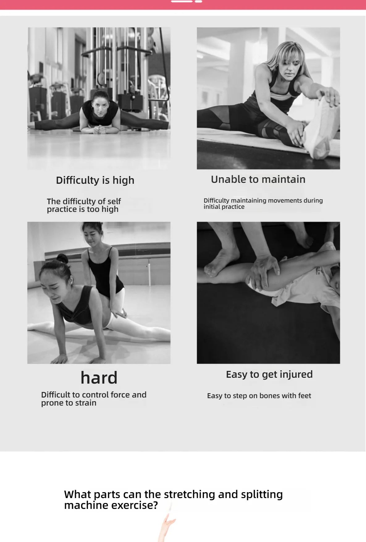 Home Gym Adjustable Durable Yoga & Dance Trainer's Assist Stretcher Leg Muscle Opener & Split Leg Stretching Machine for Pilates Studio Women Men Sports Supplies