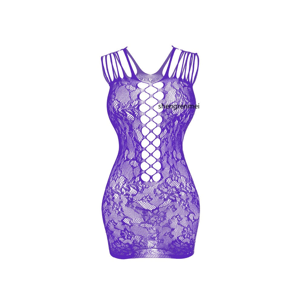 Sissy Sleepwear Men's Nightdress Multi Shoulder Strap Lingerie Male Underwear Mini Dress for Man Gay Fishnet Seductive Babydolls