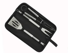 NEW 3/5 PCS Set High Quality Stainless Steel BBQ Camping Grill Tools Set Non-Stick Grilling Utensils Fork Tongs Knife Brush Baking Outdoor Picnic Cooking Accessories